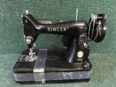 A vintage Singer electric sewing machine