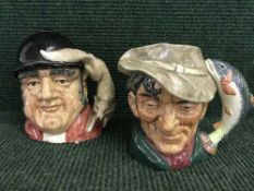 Two large Royal Doulton character jugs - Gone Away D6351 and The Poacher D6429