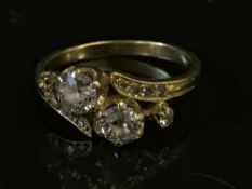 A two stone diamond ring,