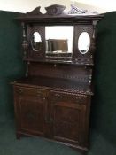 A late Victorian mahogany mirror backed sideboard
