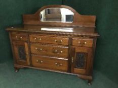 A late Victorian mahogany mirror backed sideboard