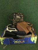 Two boxes of assorted lady's leather and other hand bags