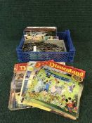 A basket of fourteen mid 20th century Disneyland comics including issue 1 and a basket of Joe 90,