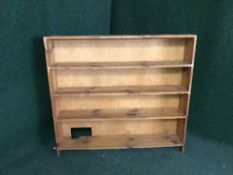 A set of pine open shelves