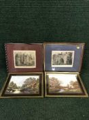 Two hand coloured etchings - Balveny Castle,