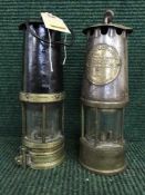 An Eccles Protector miner's lamp and one other