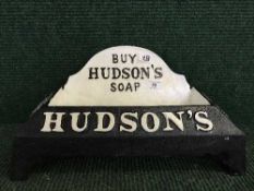 A cast metal Hudson's soap dish