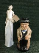 A Royal Doulton Reflections figure - Charisma HN 3090 and a Royal Doulton Winston Churchill toby