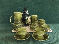A tray of Beswick tea china and continental vase