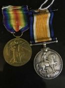 A First World War pair comprising British War Medal and Victory Medal, named to 26821.2. A.M.