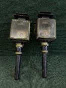 Two 19th century carriage lamps