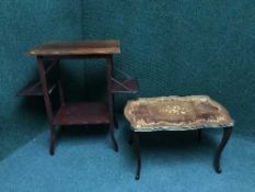 An inlaid mahogany French coffee table and an occasional table