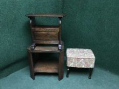 An oak magazine rack,