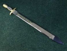 A gilt handled ornamental sword