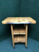 A folding kitchen trolley