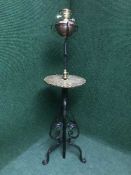 A wrought iron based oil lamp