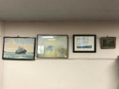 Early 20th century school : An Alpine lake, oil on canvas,