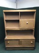 A teak effect wall unit