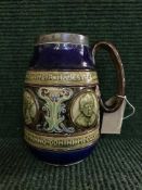 A large Royal Doulton silver topped Edward VII commemorative mug