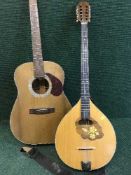 A guitar and a mandolin