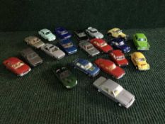 A box of die cast cars,