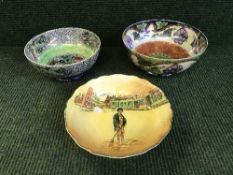 Two Maling bowls and a Royal Doulton bowl
