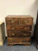 A 19th century style five drawer campaign chest