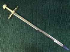 A gilt handled ornamental long sword