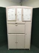 A 1950's painted kitchen cabinet