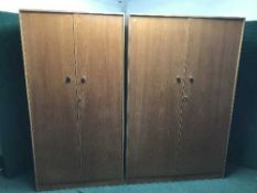 A three piece teak bedroom suite