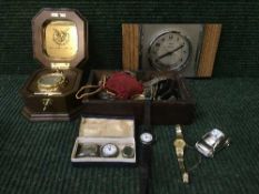 A boxed Morgan silver dollar watch and other assorted timepieces