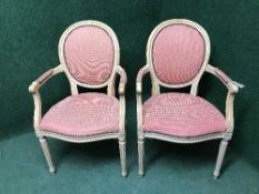 A pair of salon chairs