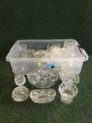 Three boxes of glass bowls, crystal,