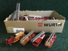 A box of die cast fire engines