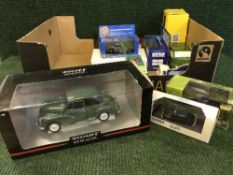 A box of boxed model cars