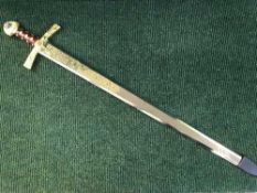 A gilt handled ornamental sword