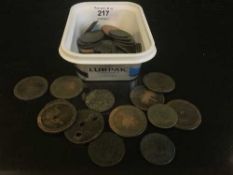 A quantity of Georgian and later coins, pennies,