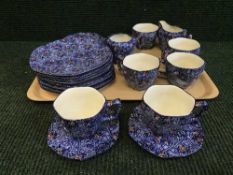 A tray of Ringtons chintz tea china