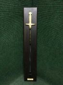 A large ornamental sword on wooden board - Cermonial Epee