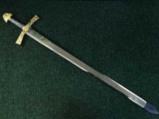 A gilt handled ornamental long sword