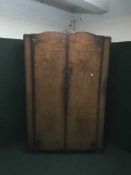 A walnut double door wardrobe