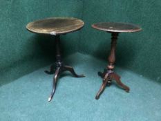 A Victorian tripod table and similar oak Georgian example