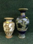Two Royal Doulton stoneware vases