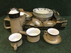 A box of Denby dinner ware,