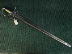 A double edged sword with basket hilt