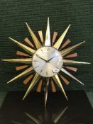 A 1970's Metamec sunburst clock
