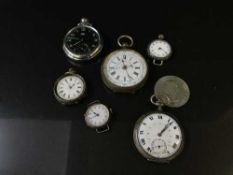 A box of three pocket watches,