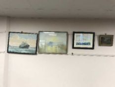 Early 20th century school : An Alpine lake, oil on canvas,