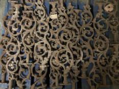 A pallet of cast iron fence spindles