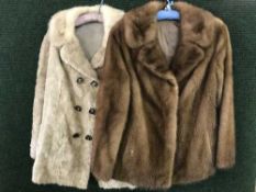 Two mink fur coats with receipts
